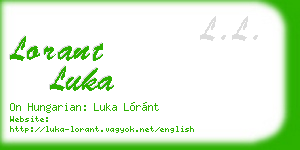 lorant luka business card
